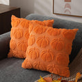 DFXSZ Fall Pillow Covers 18x18 2Pcs Rust Pumpkin Fall Decorations for Home | Fall decor Set of 2 Throw Pillow Cases Soft Plush Faux Fur Wool Couch Cushion for Chair Sofa Bedroom Living Room Home Decor