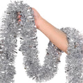 50Ft Red Christmas Garland Decorations,Xams Tinsel Stems Non-Lit Soft Twist Garland Decor for Tree Stairs Railing Front Door Mantle Fireplace Indoor Outdoor Holiday Home