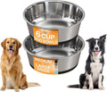 Neater Pet Brands Stainless Steel Dog Bowls with Non-Slip Rubber Bottom – Set of 2, 6 Cup (48 oz), Black - Heavy Duty Metal Dog Bowl, Dishwasher Safe, Food or Water Bowl, Ideal for Large Dogs