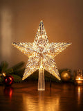 BrizLabs Gold Star Christmas Tree Topper, 8.5 in Lighted 5-Point Tree Star