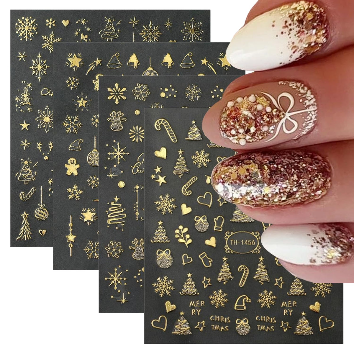 Halloween Nail Art Stickers Cute Ghost Pumpkin 3D Self-Adhesive Nail Decals Bat Cat Skull Designs Nail Decorations Halloween DIY Manicure Supplies for Women Girls&Kids 6Pcs
