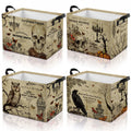 4 Pcs Thanksgiving Storage Basket Empty with Handles, Large Fabric