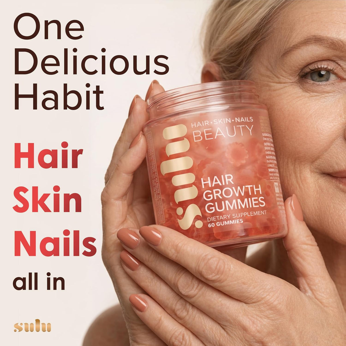 SULU Hair Growth Gummies - Biotin Supplements for Women Skin Nails Vitamins