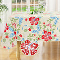 Rectangle Waterproof Vinyl Table Cloth, Wipeable Tablecloth with Flannel Backing, Plastic Table Cover for Fall, Thanksgiving (Pumpkin, 52" x 70")