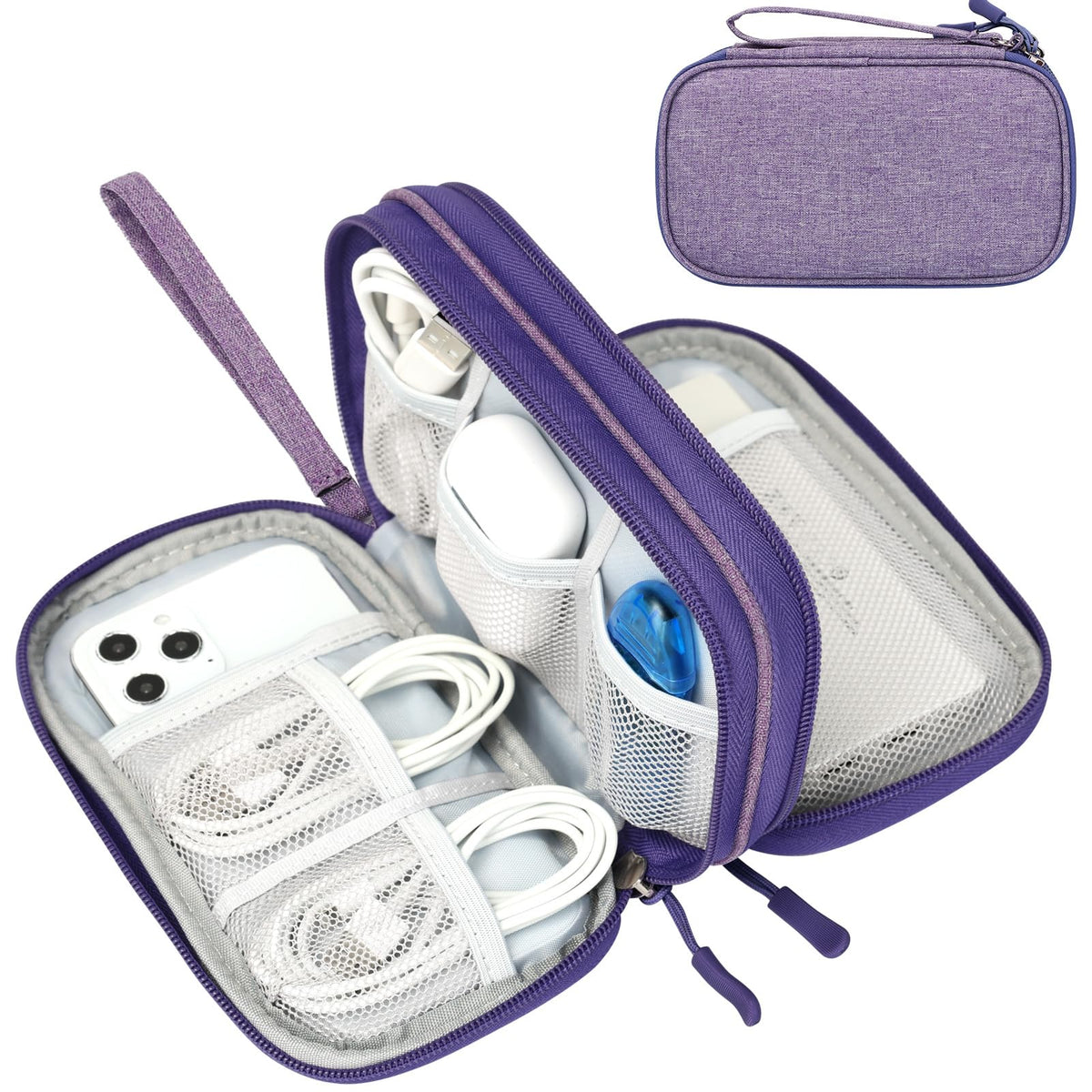 FYY Electronic Organizer, Travel Tech Pouch Bag, Cable Organizer Black