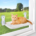 AMOSIJOY Cordless Cat Window Perch, Window Hammock for Cats with 4 Strong Suction Cups, Solid Metal Frame and Soft Cover, Indoor Cat Bed