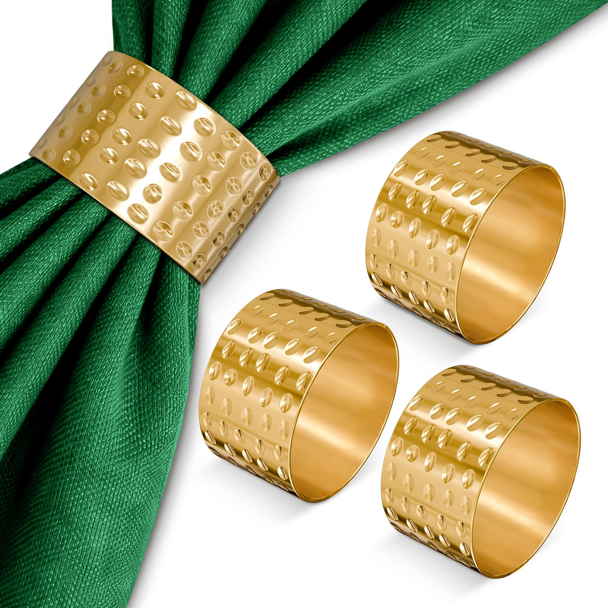 Thanksgiving Napkin Rings Set of 12 Gold Leaf, Christmas Napkin Rings
