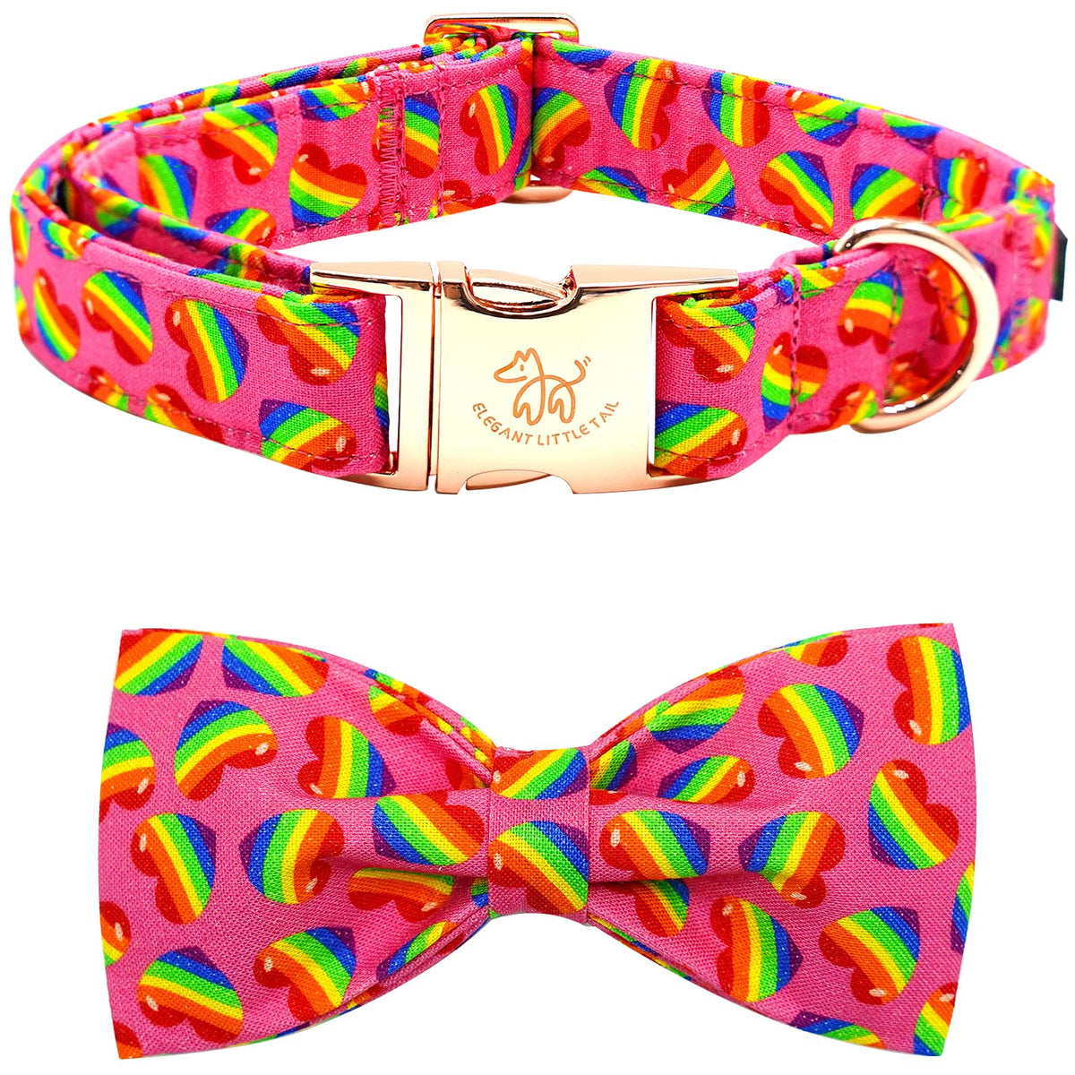 Fall Dog Collar with Bow, Black and Orange Print Fall Pet Collars Small