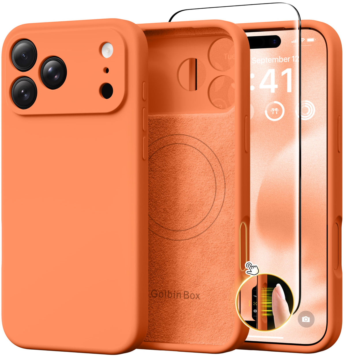 GolbinBox Magnetic for iPhone 16 Pro Max Case, Silicone Cover, Chalk Pink