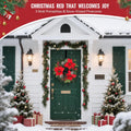 24 Inch Christmas Wreath for Front Door Outdoor with Hangers