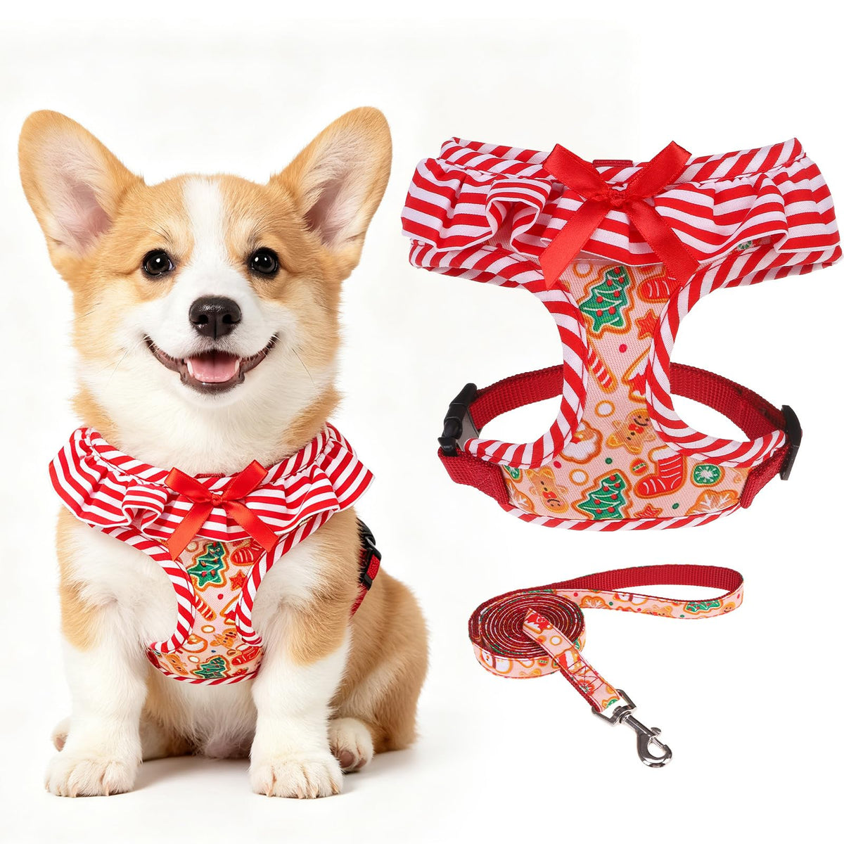 EXPAWLORER Step-in Dog Harness Small Sized Collar and Leash Set