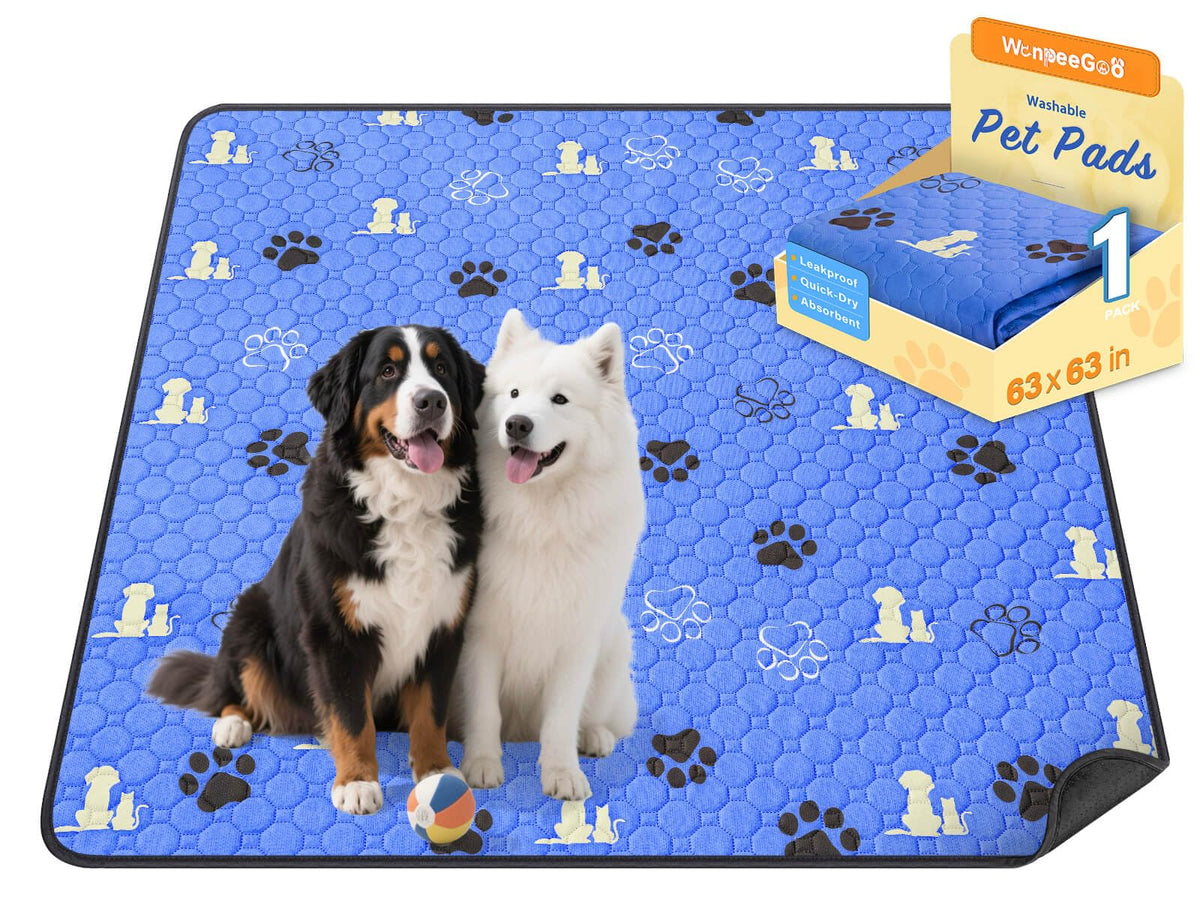 WanpeeGoo Washable Pee Pads for Dogs, Waterproof, 18 x 24 in, 4 Pack, Gray | Super Absorbent, Waterproof and Non-Slip; Washable, Reusable Dog Pads for Crates, Playpens, Floors, Furniture and Travel