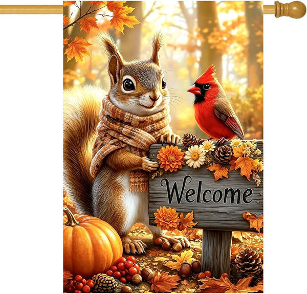 Large Fall Garden Flag 28 x 40 Double Sided Outdoor House Flags
