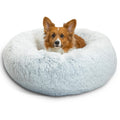 Best Friends by Sheri The Original Calming Donut Dog Bed for Large Dogs up to 100 lbs, Shag Faux Fur, Taupe, Large, 36" x 36"