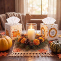 Thyle 2 Pcs Fall Tissue Box Cover Square, Pumpkin PU Leather Tissue Holder