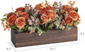 Dahey Artificial Flowers in Wood Box, Fall Centerpieces for Table Decor