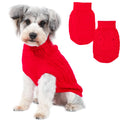 Dog Sweaters for Small Dogs Small Dog Clothes for Winter Solid Knitted Puppy Clothes Warm Turtleneck Doggy Coat Pullover Pet Cat Sweater with Heart-Shape Design(Khaki, X-Small)