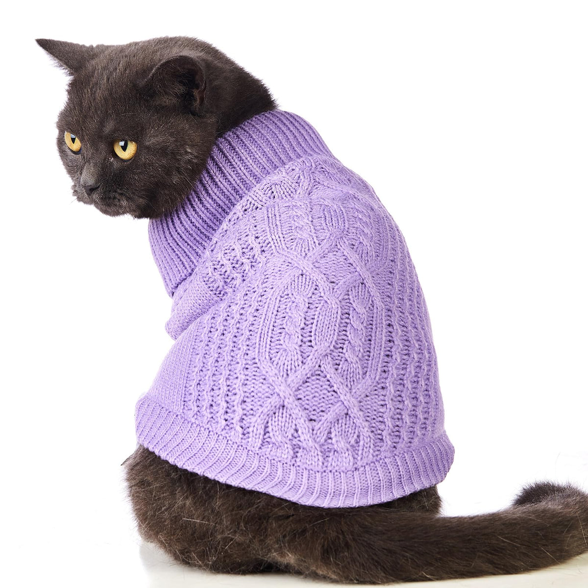 Cat Sweater Stretchy,19 Colors,6 Sizes,Snug Winter (Maple Leaf Red, Medium, Vest)