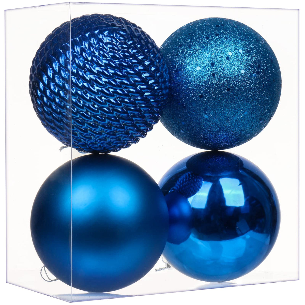 GnFlus Large Shatterproof Christmas Ball Ornaments, Red, 5.9" (2 Pcs), Classic Style, Hanging, Plastic, Christmas, Birthday, New Year, Anniversary, Valentine's Day