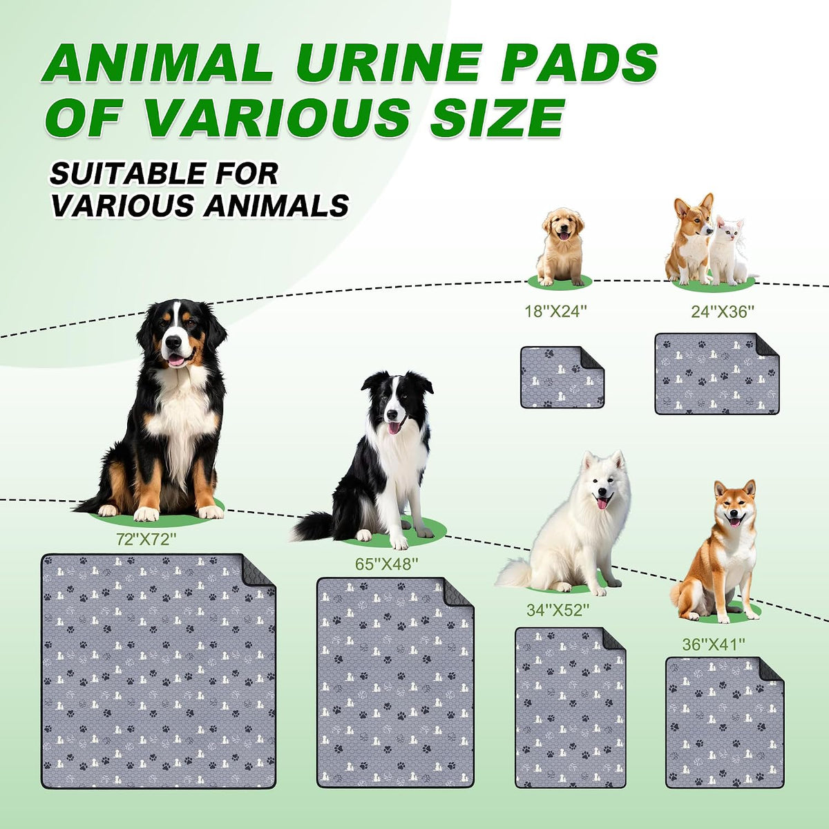 WanpeeGoo Washable Pee Pads for Dogs, Waterproof, 18 x 24 in, 4 Pack, Gray | Super Absorbent, Waterproof and Non-Slip; Washable, Reusable Dog Pads for Crates, Playpens, Floors, Furniture and Travel