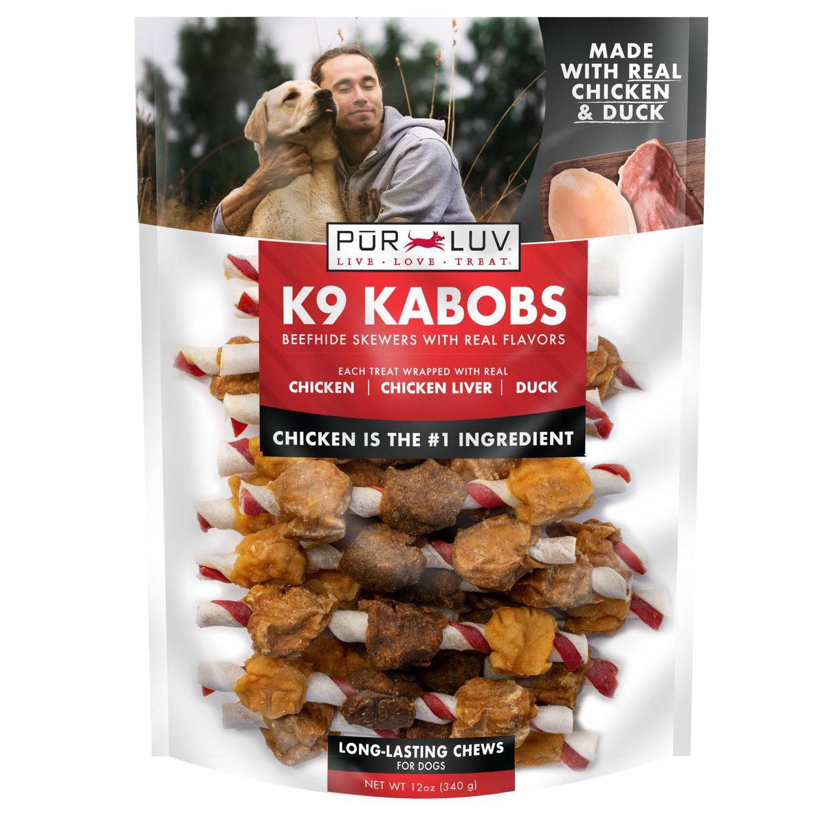 Pur Luv Chicken Jerky Dog Treats, Made with 100% Real Chicken Breast, 32 Ounces, Healthy, Easily Digestible, Long-Lasting, High Protein, Satisfies Dog's Urge to Chew