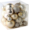 Christmas Balls Ornaments -36pcs Shatterproof Christmas Tree Decorations with Hanging Loop for Xmas Tree Wedding Holiday Party Home Decor,6 Styles in 3 Sizes(Champagne Gold)