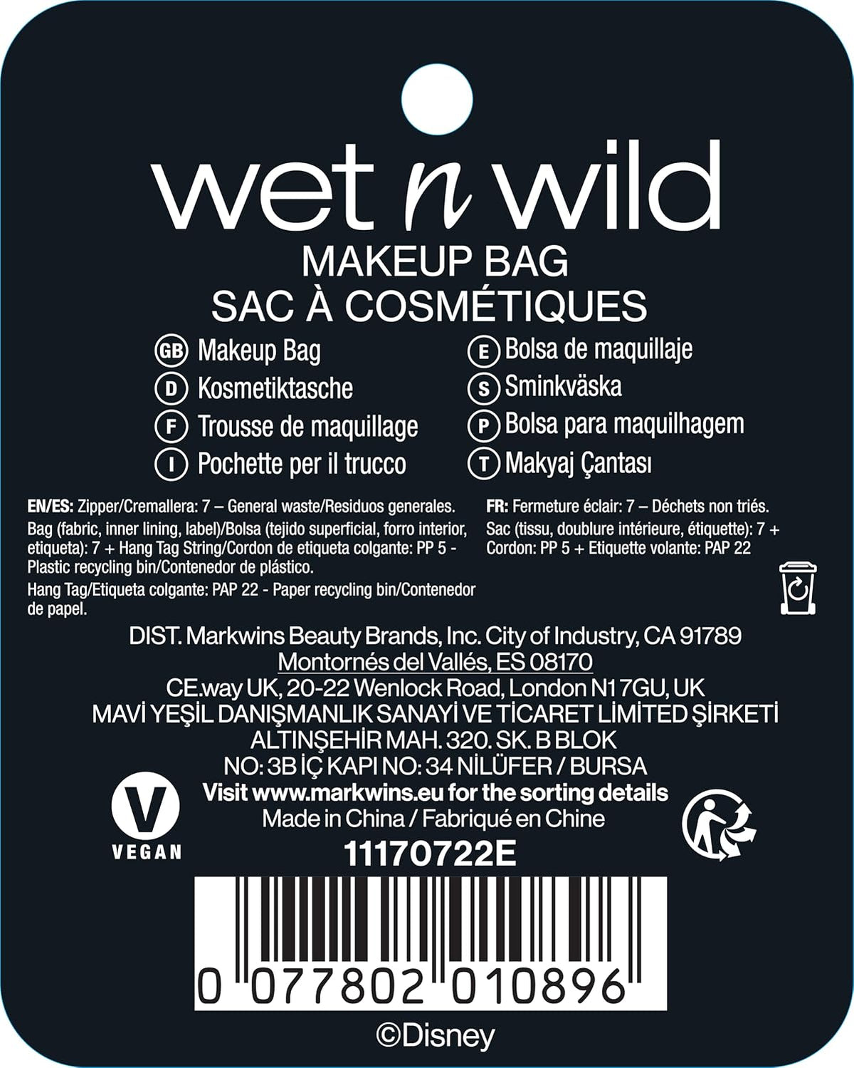 Wet n Wild x Disney Villains Makeup Bag, Portable Cosmetic Travel Organizer & Pouch, Zippered Case - Evil Queen Inspired Design