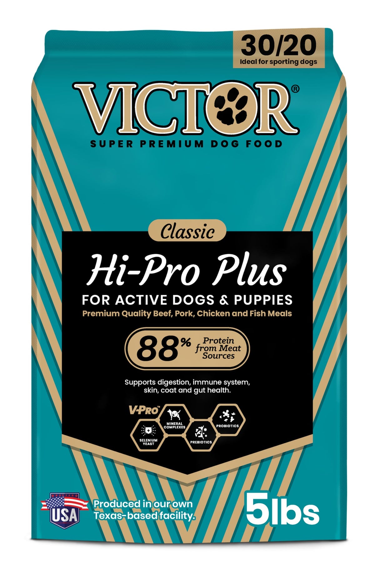 VICTOR Super Premium Dog Food – Hi-Pro Plus Dry Kibble – High Protein Dog Food with 30% Protein – Beef, Chicken, Pork, Fish Meals, Gluten Free - for High Energy and Active Dogs & Puppies, 40lbs