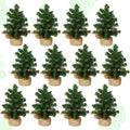 Yinder 2 Pcs 7.87 Inch Mini Christmas Tree Tabletop Pine Decoration