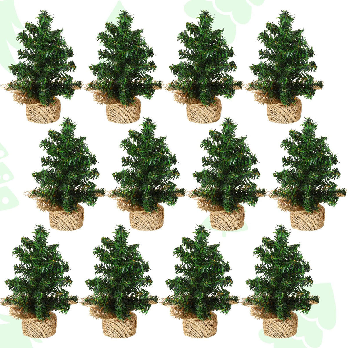 Yinder 2 Pcs 7.87 Inch Mini Christmas Tree Tabletop Pine Decoration