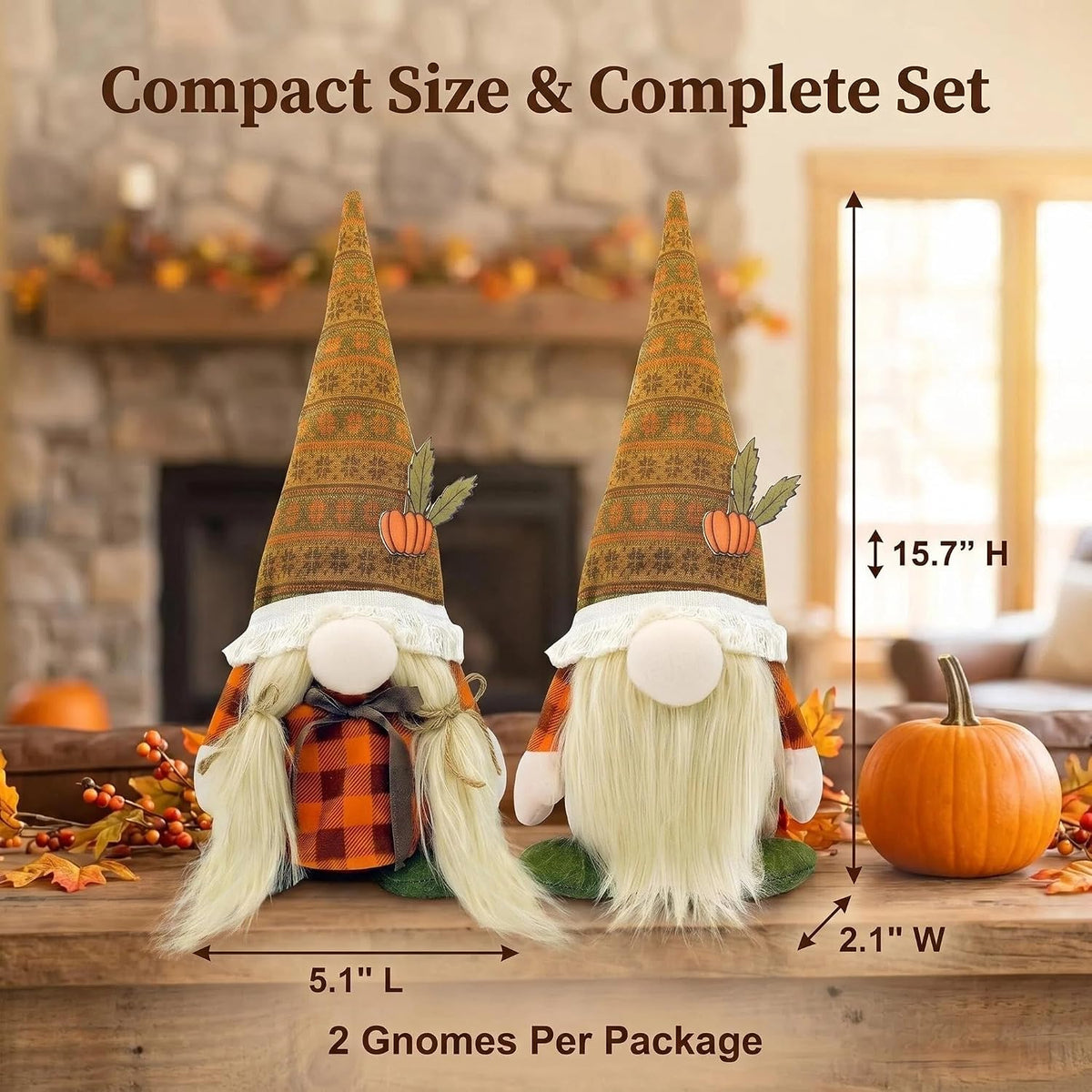 Lovinland Thanksgiving Decorations for Home - Fall Gnomes Decor Indoor
