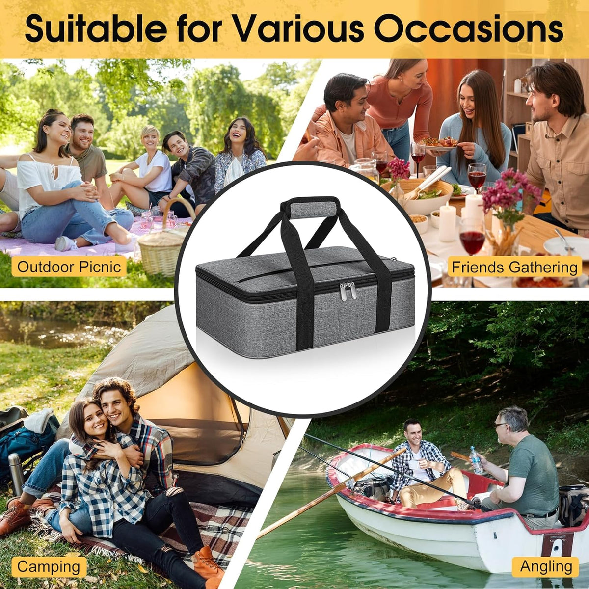 Insulated Casserole Carrier, Casserole Carrier for Hot or Cold Food
