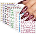 Halloween Nail Art Stickers Cute Ghost Pumpkin 3D Self-Adhesive Nail Decals Bat Cat Skull Designs Nail Decorations Halloween DIY Manicure Supplies for Women Girls&Kids 6Pcs