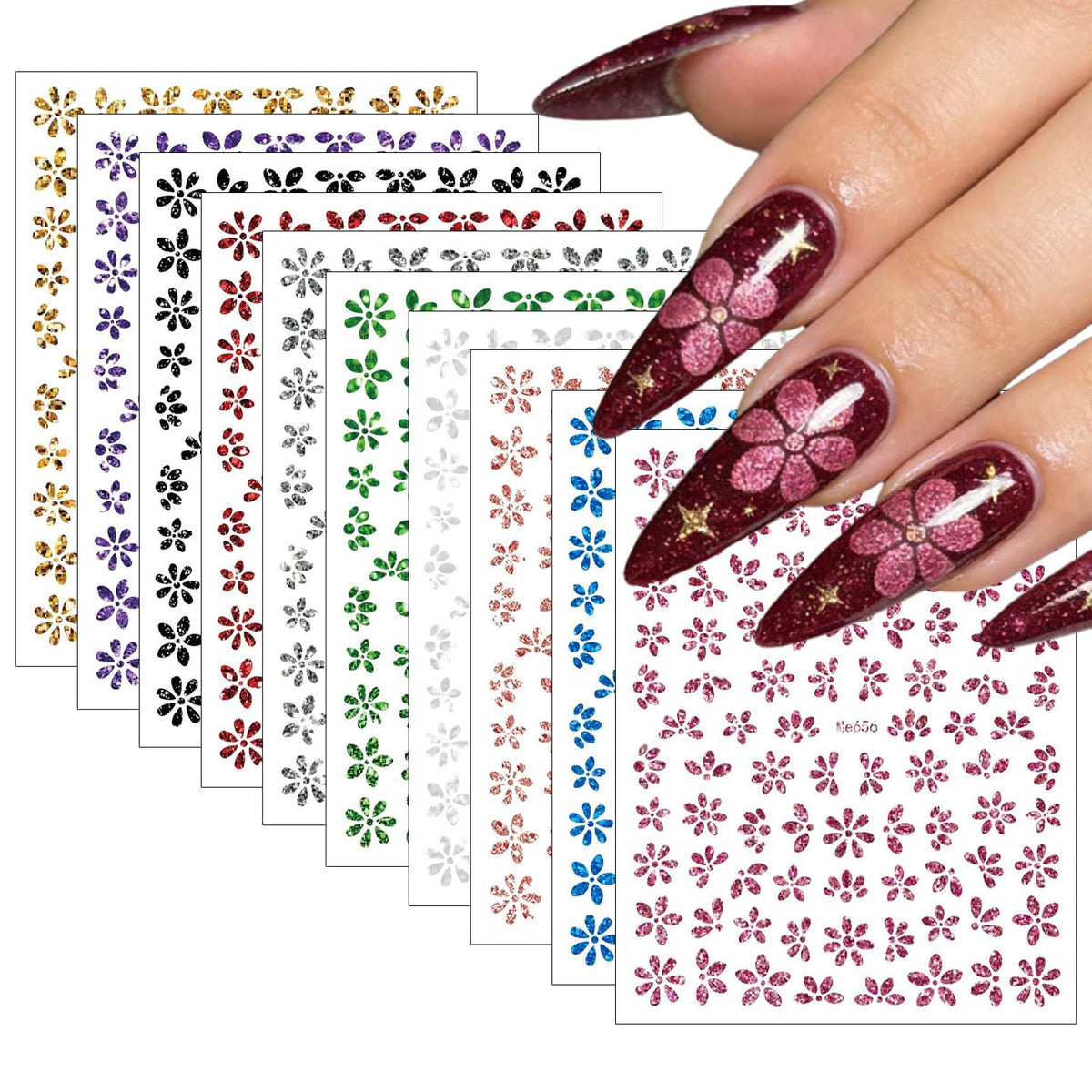 Halloween Nail Art Stickers Cute Ghost Pumpkin 3D Self-Adhesive Nail Decals Bat Cat Skull Designs Nail Decorations Halloween DIY Manicure Supplies for Women Girls&Kids 6Pcs