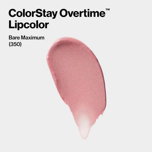 Revlon ColorStay Overtime Liquid Lipstick with Clear Lip Gloss, Long-Lasting Lip Color, Dual Ended with Moisturizing Vitamin E, 350 Bare Maximum, 0.07 fl oz