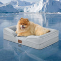 Bedsure Orthopedic Dog Bed Medium Size Dogs - Washable Small Medium Dog Cat Bed Waterproof, Comfort Cats Couch Sofa with Washable Removable Cover, Pets Bed with Nonskid Bottom, Grey, 28"