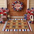 Tinideya 2 23.6 X 35.4 Inches Plaid Ghost Red Brown | Layered Coir Doormat Set, Non Slip Backing for Outdoor Entryway, Buffalo Plaid Seasonal Design, Front Porch Home Decor