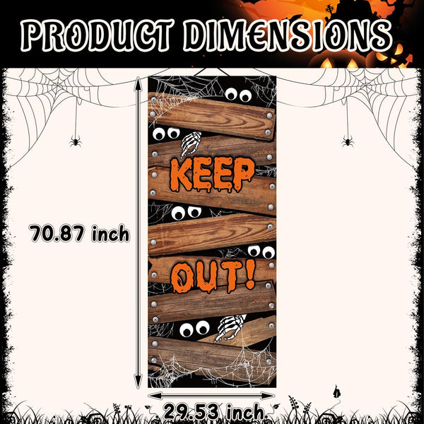 IMISHM Halloween Door Decorations Halloween Door Cover Large Fabric Halloween Decorations for Front Door Halloween Porch Sign for Halloween Party Decorations
