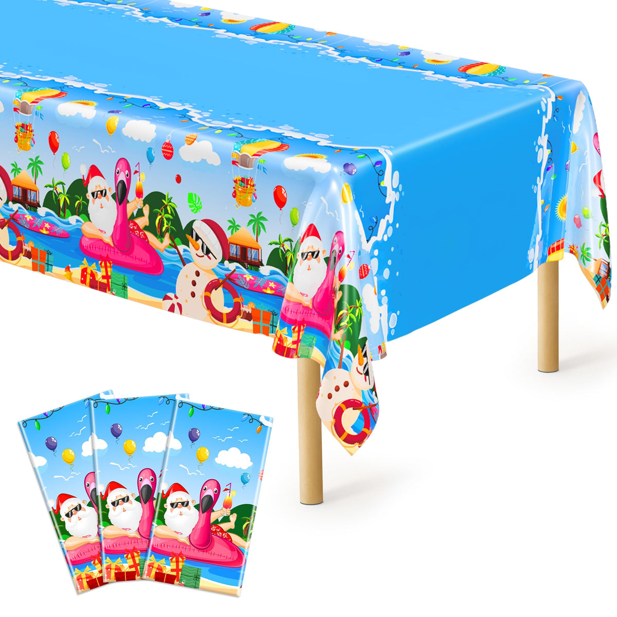 3 Pack Thanksgiving Tablecloths, 108" x 54" Disposable Turkey Table Cloth