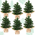 Yinder 2 Pcs 7.87 Inch Mini Christmas Tree Tabletop Pine Decoration