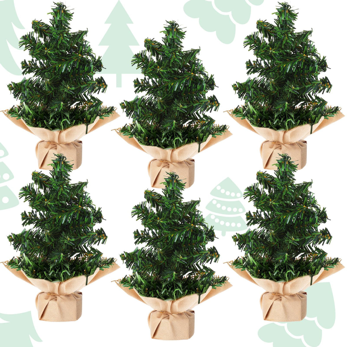 Yinder 2 Pcs 7.87 Inch Mini Christmas Tree Tabletop Pine Decoration