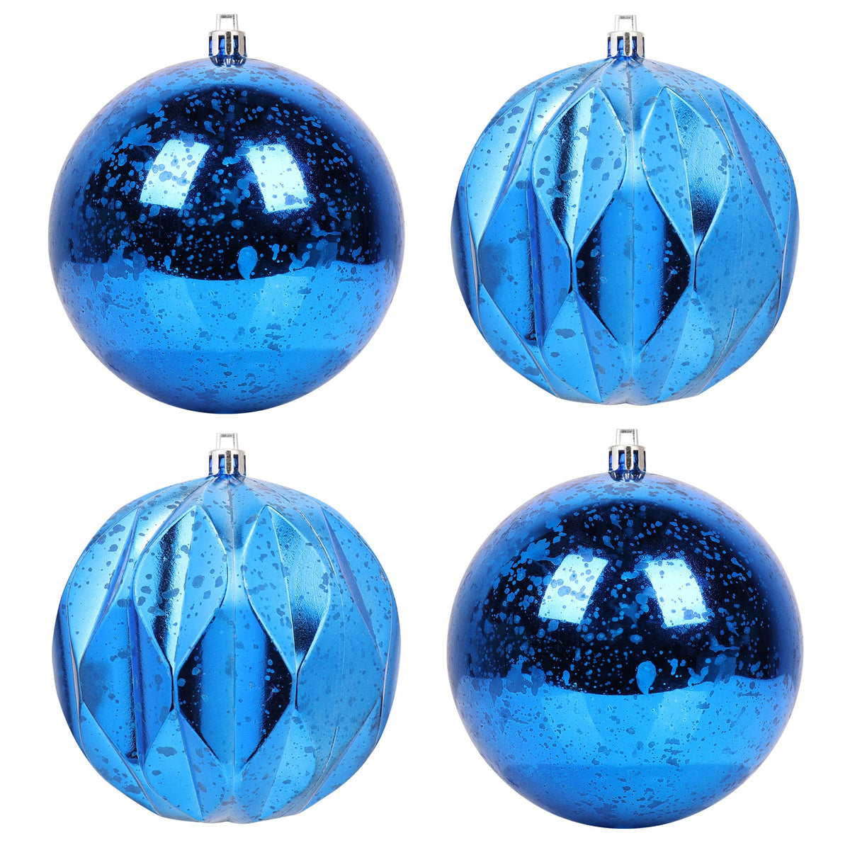 Extra Mercury Hanging Shatterproof Tree Ball Christmas Ornaments(Gold, 4 inch/4 Pcs)