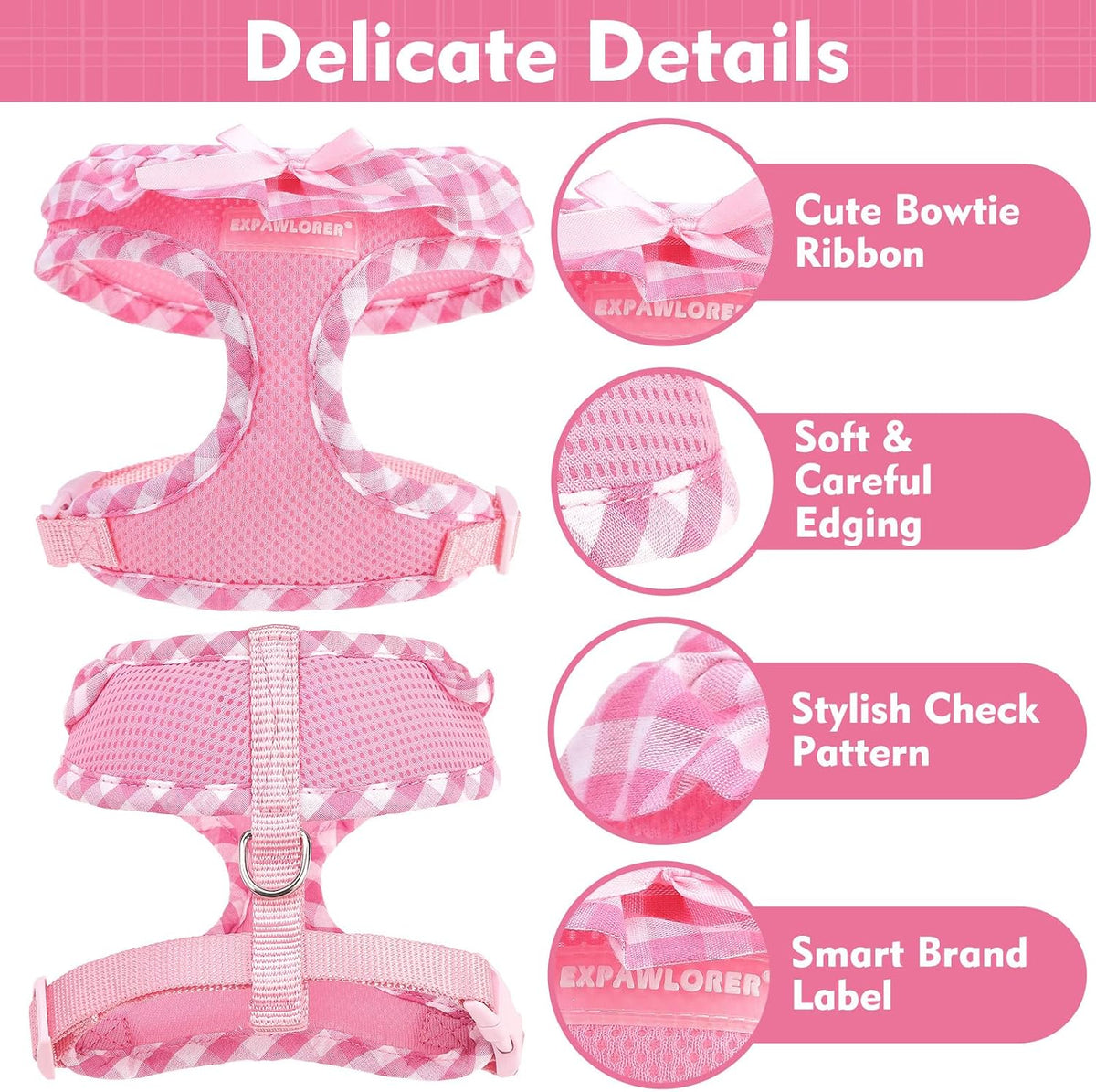 EXPAWLORER Step-in Dog Harness Small Sized Collar and Leash Set