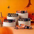 Native Pup Halloween Dog Collar- Spooky Fall Themed Horror Costume Collars- Skull, Pumpkin, Ghost, Bat, Witch, Candy Corn, Spider- Adjustable for Small, Medium, Large Breeds (Small, Big Pumpkins)