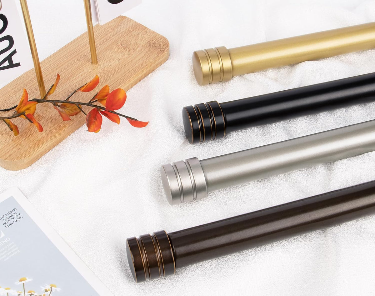 TONIAL 1 Inch Double Curtain Rods for Windows 66 to 120 Inch, Black, | Heavy Duty Dual Drapey Rod 32 to 144 Inch, Decorative Adjustable for Living Room, with Classic Finial, 33lbs Weight Capacity