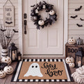 Tinideya 2 23.6 X 35.4 Inches Plaid Ghost Red Brown | Layered Coir Doormat Set, Non Slip Backing for Outdoor Entryway, Buffalo Plaid Seasonal Design, Front Porch Home Decor