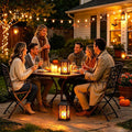 2 Pack 14'' Black Large Outdoor Solar Lanterns Outdoor Waterproof