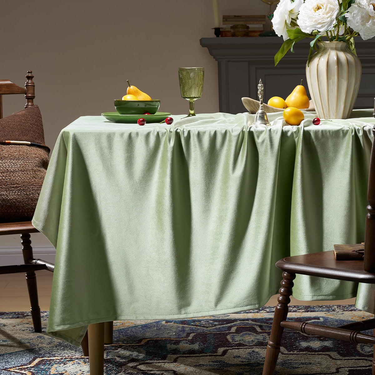 Christmas Gold Velvet Table Cloth Rectangle Table Fall French Table Cloth
