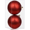 GnFlus Large Shatterproof Christmas Ball Ornaments, Red, 5.9" (2 Pcs), Classic Style, Hanging, Plastic, Christmas, Birthday, New Year, Anniversary, Valentine's Day