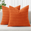 MIULEE Fall Decorative Throw Pillow Covers 18x18 Dark Rust Pack of 2